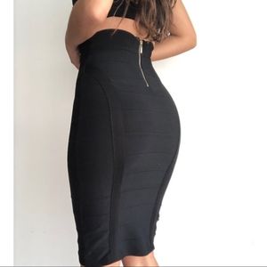 Bebe High Waist Bodicon Midi Pencil Skirt